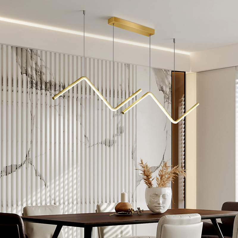 Modern Nordic Designer Minimalist Pendant Light Luxury Bar Dining Table Lamp Adjustable Height Long Dining Room Restaurant
