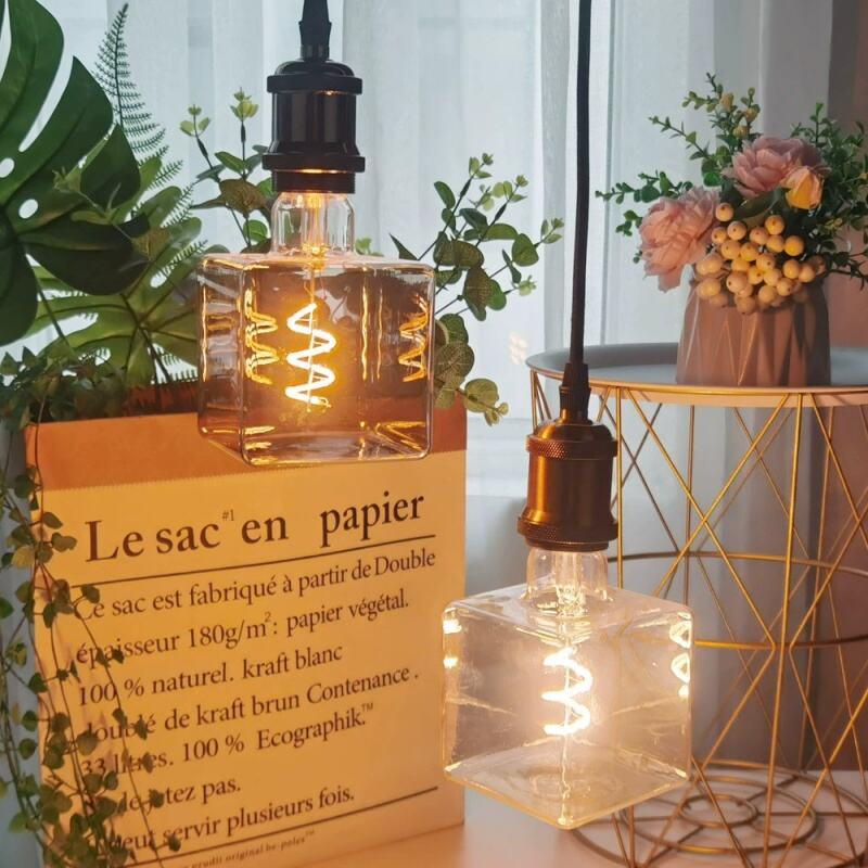 Retro Ice Cube Creative LED Bulb Warm Light for Home Decor Lighting