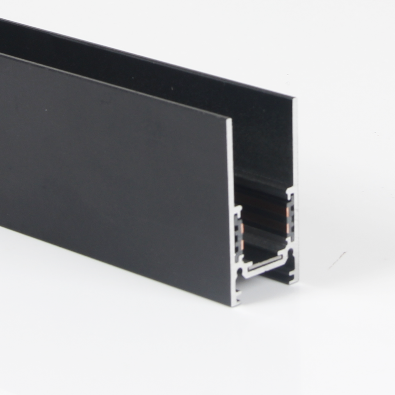 27x53mm Sandblack Visible Frame Magnetic Track LED Rail for Custom Lighting