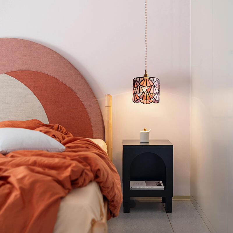 Vintage geometric design colored glass chandelier for homestay hotel restaurant bar counter chandelier