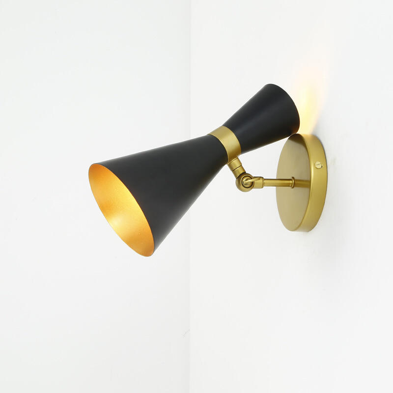 Nordic Retro, Simple na Wall Lamp na May Disenyong Trumpeta at LED para sa Silid-Tulugan at Living Room