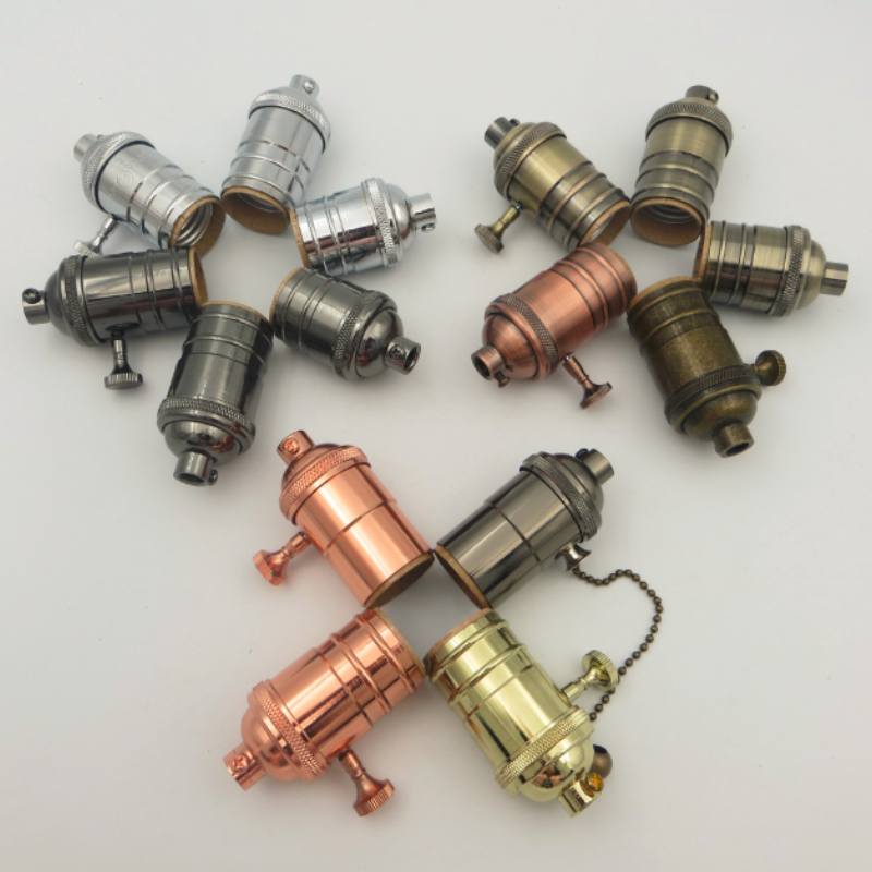 Vintage na Electroplated na Brass na Lamp Holder na 55/70mm na May Maraming Kulay para sa DIY na Pagkakalight