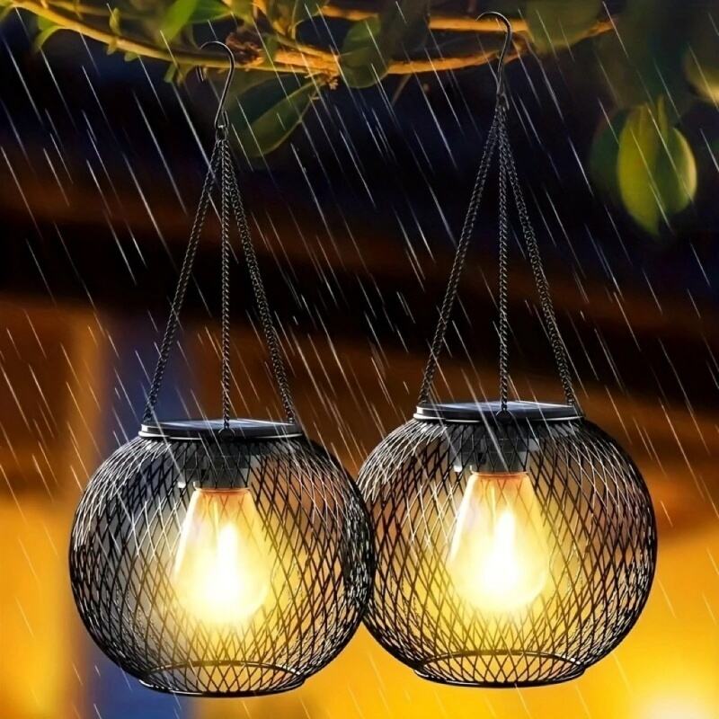 Solar Hanging Lantern IP55 Waterproof Outdoor Garden Decor Light