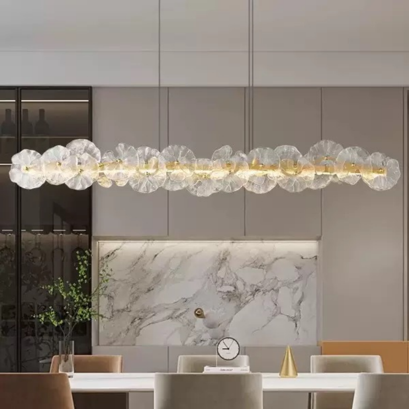 Сучасна ручна скляна підвісна люстра для вітальні, їдальні та спальні, декоративна світильна LED-люстра