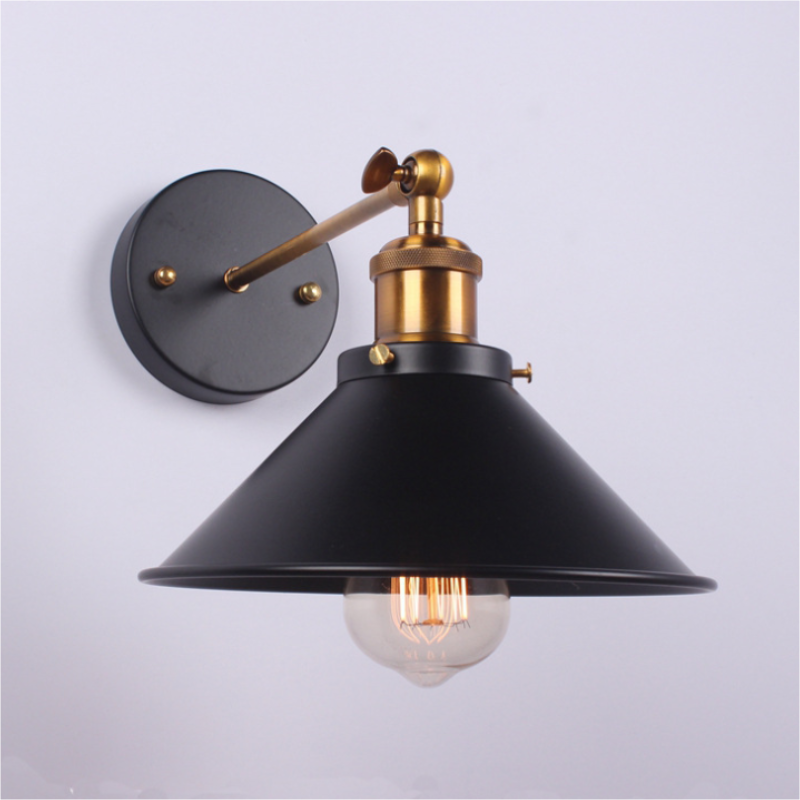 American Vintage Industrial Minimalist Iron Wall Lamp for Restaurant Home Outdoor Decor