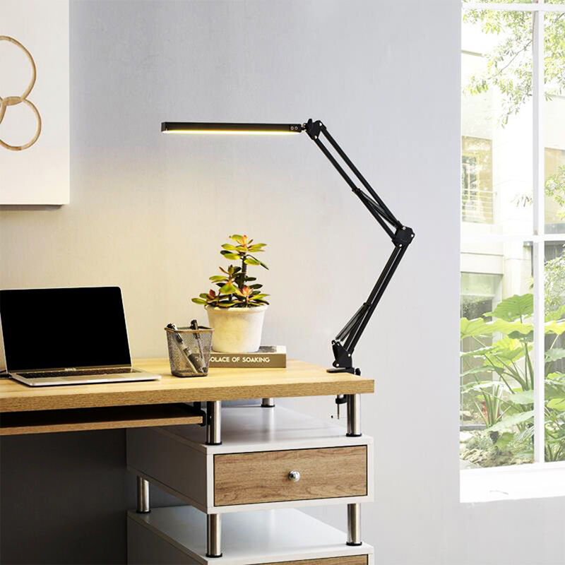 Сучасна портативна складна настільна лампа з функцією захисту очей для навчання та читання, з кріпленням-зажимом