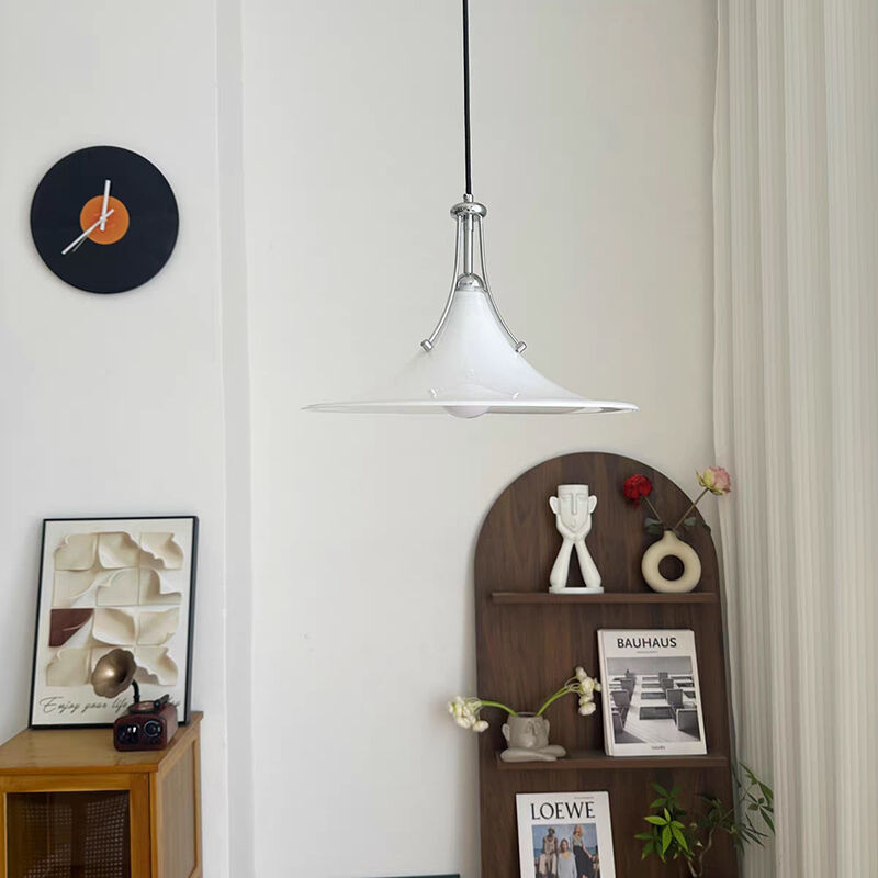 Nordic Retro Restaurant Island Platform magnolia Milky White Glass Pendant Light