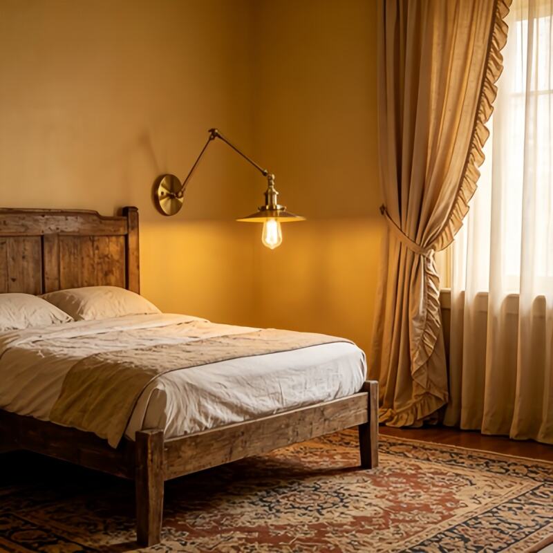 American Retro Industrial Gold Folding Swivel Wall Sconce for Restaurant Cafe Bar Hallway Bedside