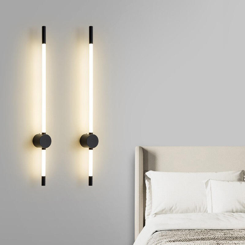 Wholesale Minimalist Indoor Home Black LED Wall Light Fixture for Living Room Bedroom