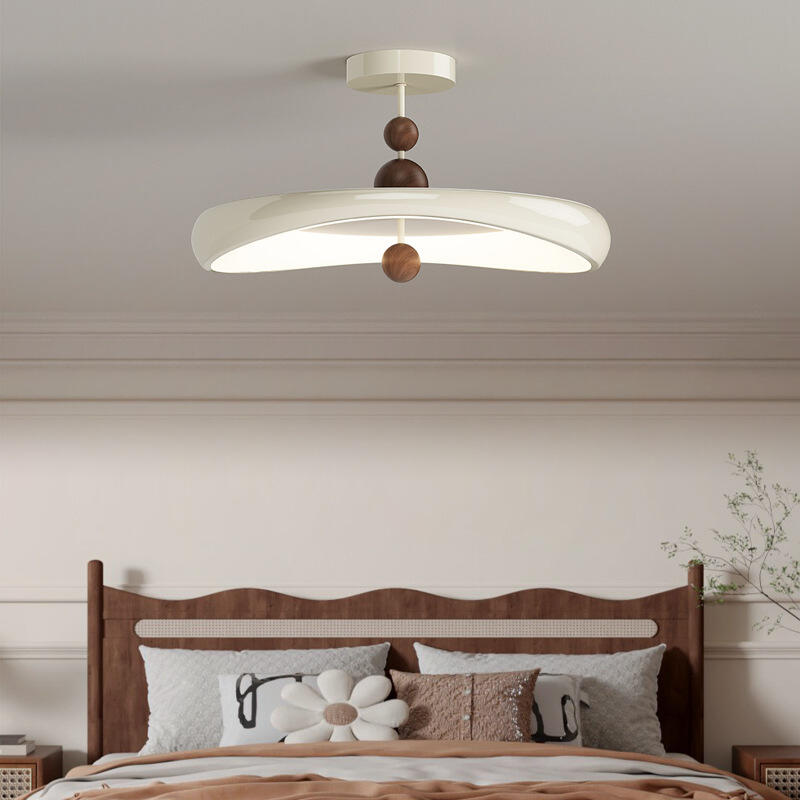 Creative vintage cream style wood grain eye protection ceiling light bedroom study light