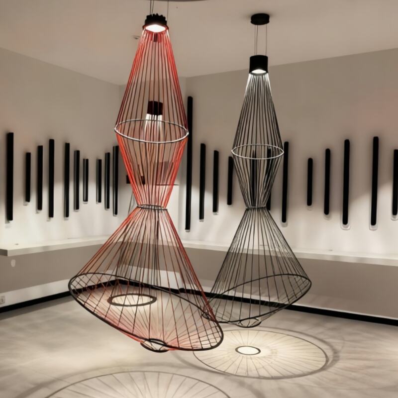 Nordic Modern Villa Living Room Minimalist Creative Long LED Hangning Lamp Designer Line Chandelier