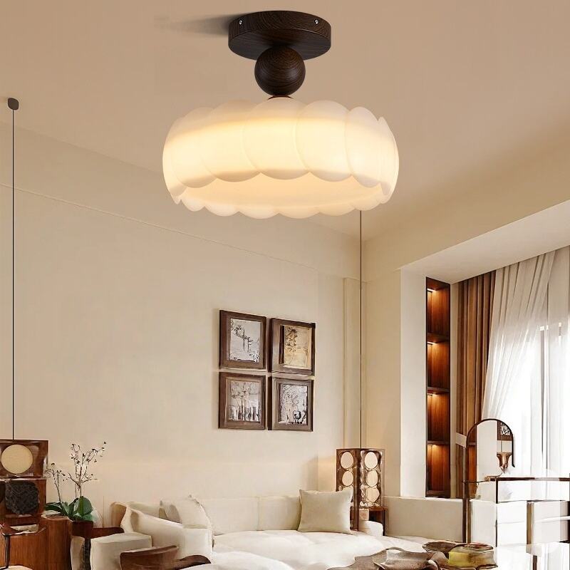 Black White PE Cloud Shape LED Flush Mount Ceiling Light Tri-Color Dimming