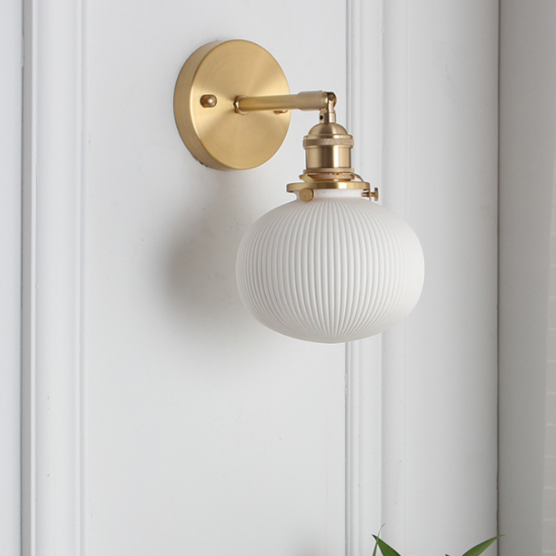 Retro Minimalist Creamic Decorative Ball Wall Lamp for Hotel Restaurant Living room Bedroom Hallway Study
