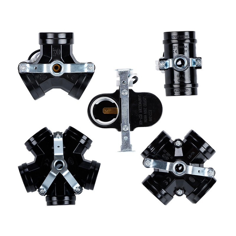 Itim na Bakelite na Multi-Port na Panghawak ng Lampara para sa DIY na Multi-Bulb na Ilaw