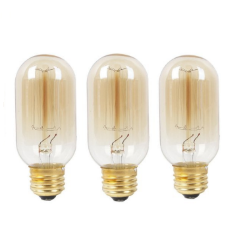 لمبة إديسون قديمة الطراز من نوع القفص السنجابي T45 للإضاءة الداخلية، عبوة مكوّنة من ٣ قطع