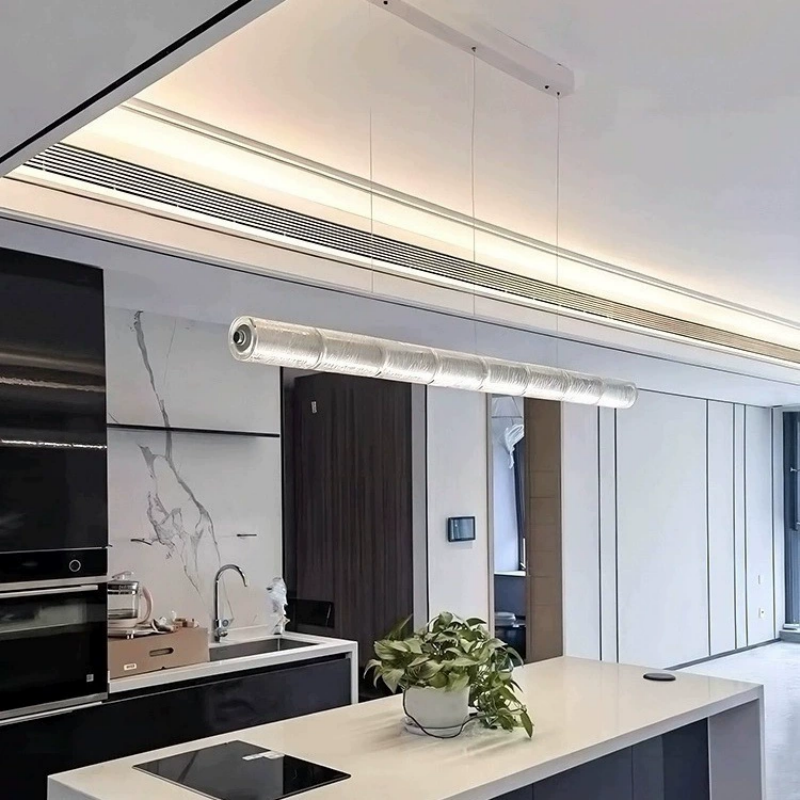 Italian Designer Linear Glass Pendant Lamp Modern Minimalist Dimmable LED Chandelier for Home