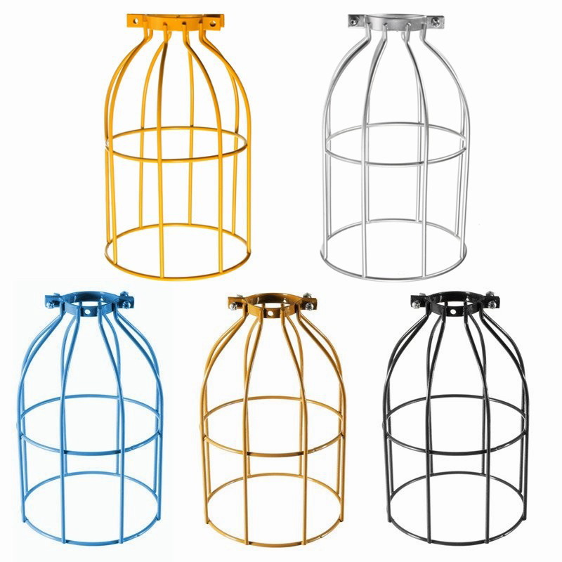 Industrial na Bird Cage na Bakal na Lamp Shade na May Pasadyang Kulay para sa Vintage na Pendant Lighting