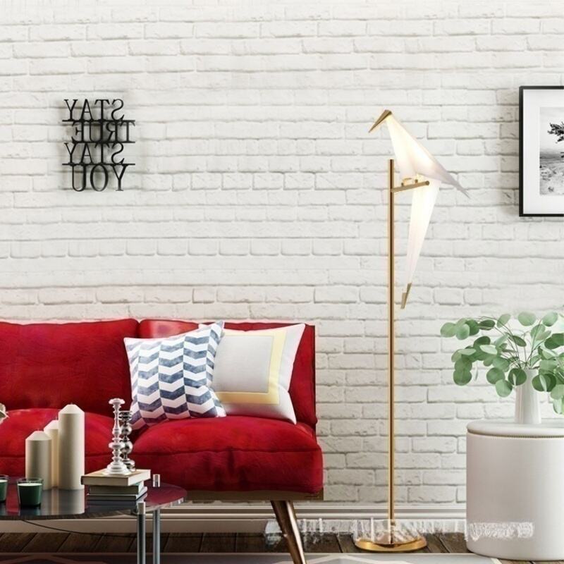 창의적인 종이학 디자인 철제 PP LED 플로어 램프 – 거실 및 침실 인테리어용