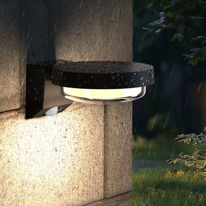 Modern Solar LED Wall Light Motion Sensor Remote Control Outdoor Garden Patio Lamp