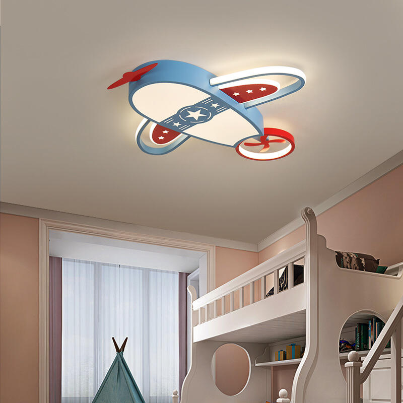 Creative Eye-Protecting Airplane Rocket Ceiling Light for Bedroom and Children's Room
