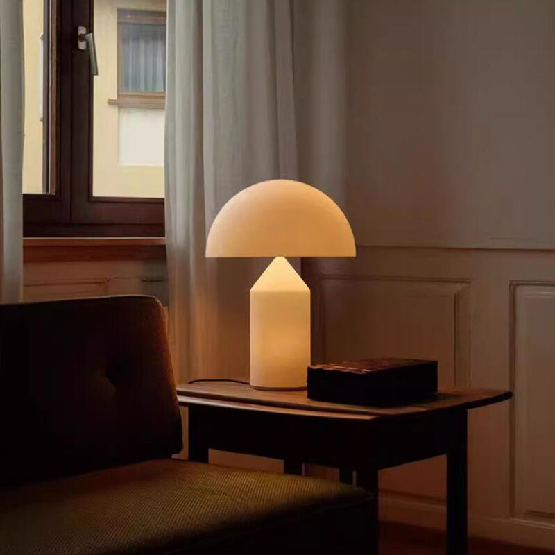 Nordic Luxury Glass Mushroom Head Shade Bedroom Study LED Decorative Table Lamp