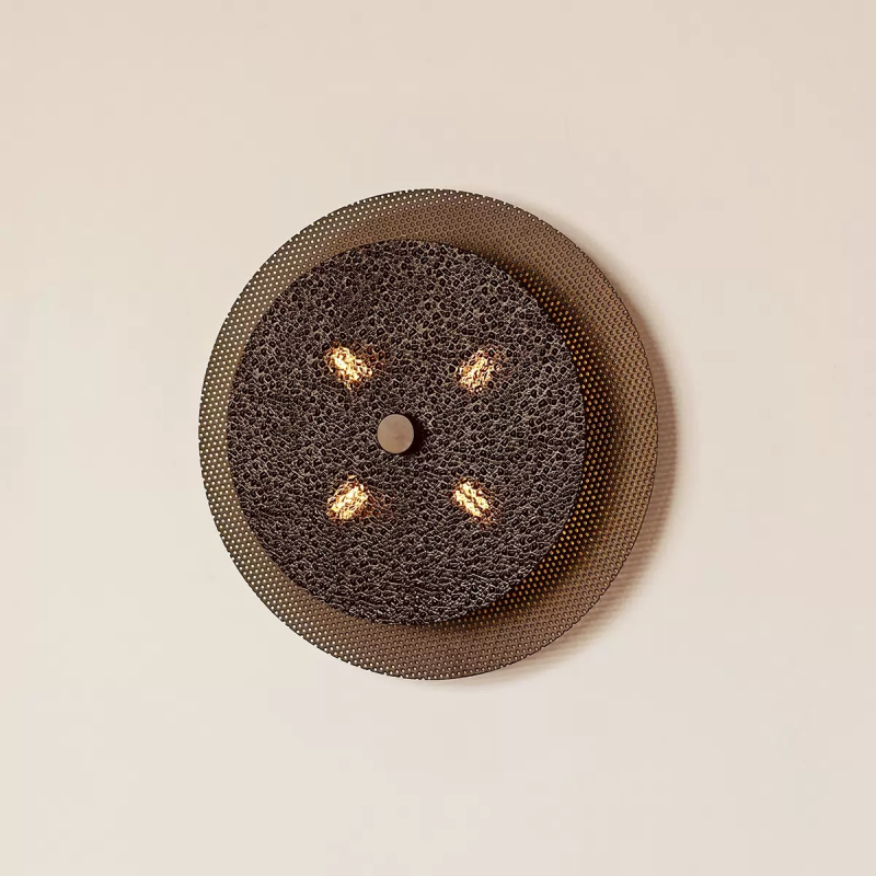 Vintážna okrúhla hnedá sklenená art deco stenová lampa pre hotel, reštauráciu, obývačku, ložnicu, chodbu