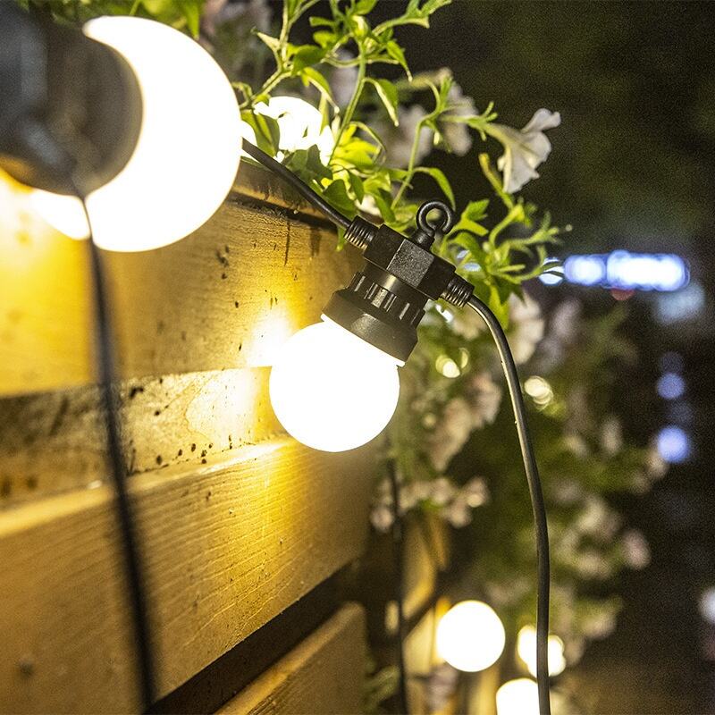 IP67 Waterproof G50 LED Outdoor String Lights Solar/DC for Patio Garden Party Decor