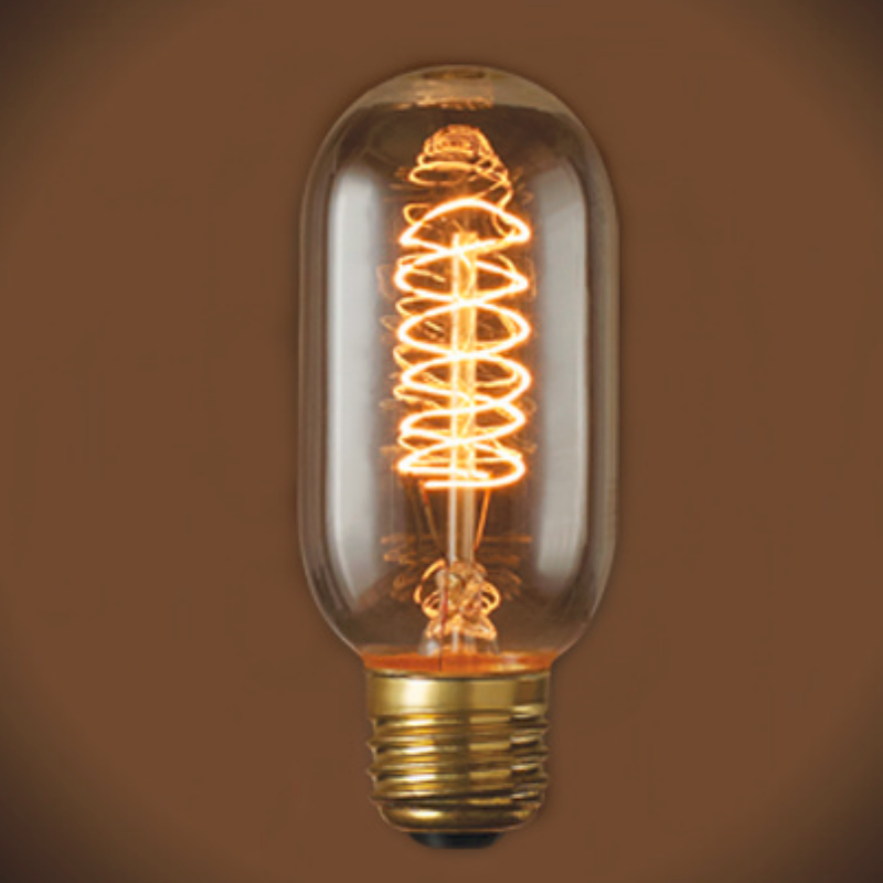 لمبة إديسون قديمة الطراز ذات الخيط الحلزوني T45 للإضاءة في البارات والمنازل