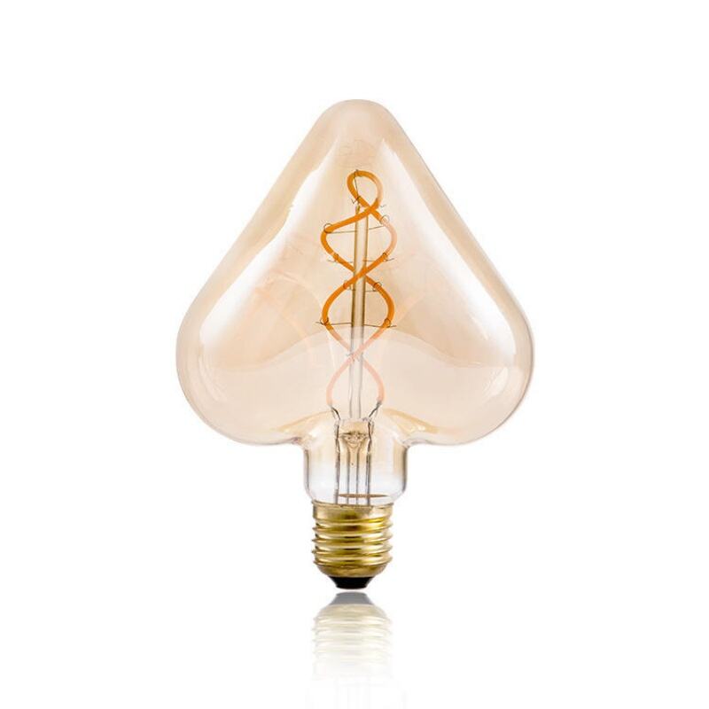 Malinaw na LED na Bulb na May Malambot na Filament na Hugis Puso na Modelo H125 para sa Pagpapaganda ng Ilaw sa Bar at Tahanan