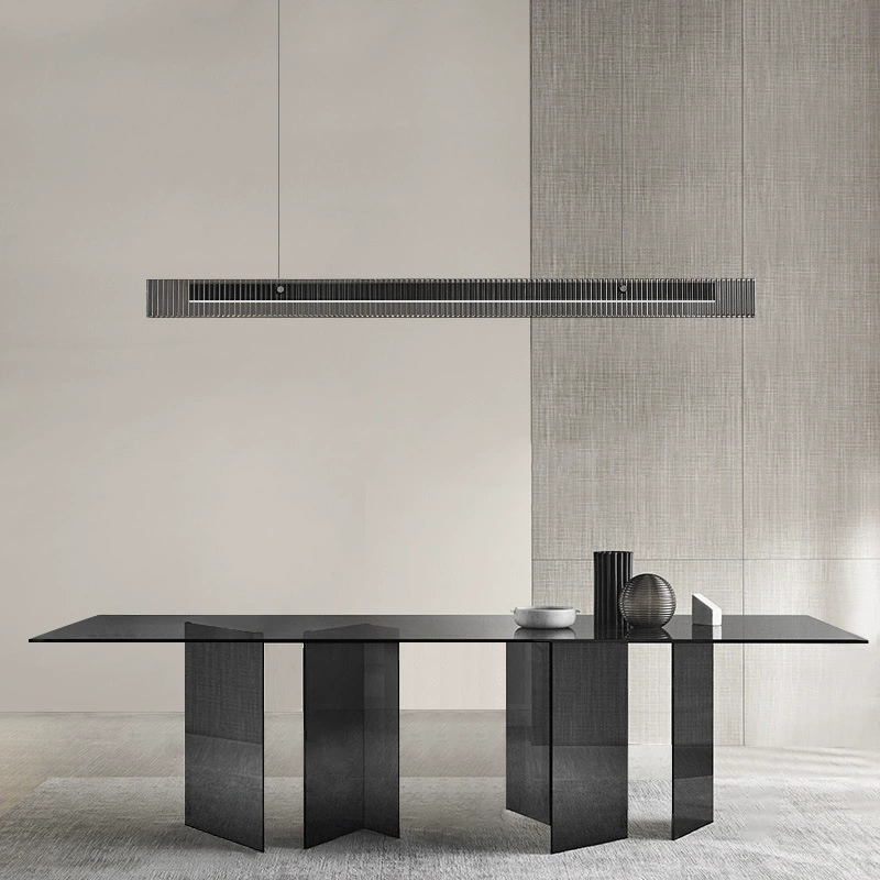 Modern Glass Linear Pendant Light Luxury Indoor Decorative Dining Room Hanging Lamp 