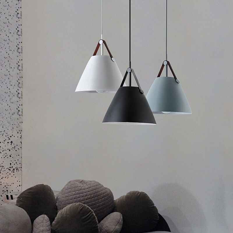 Simple Aluminum Modern Restaurant Macaron Horn Triangular Belt Pendant Light