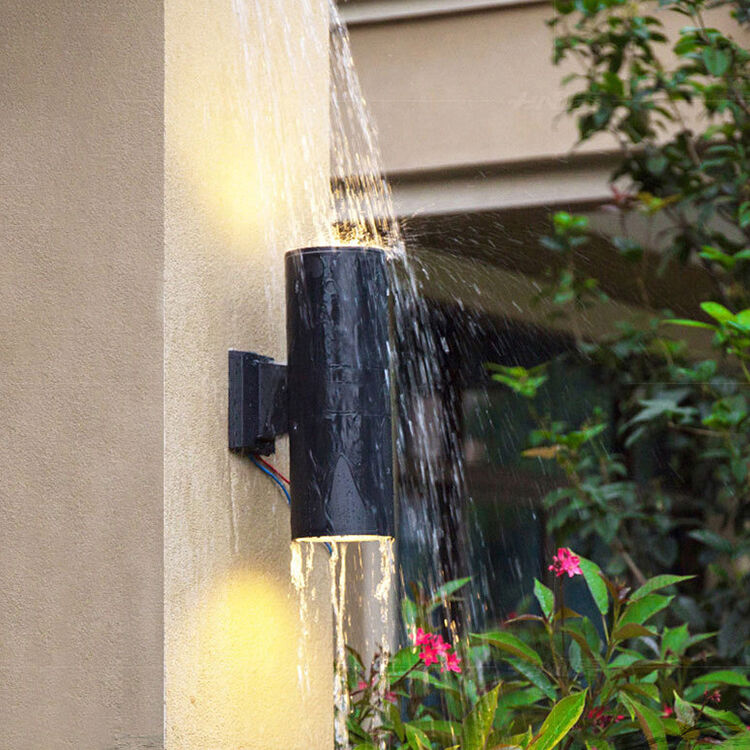 Modern Black Aluminum Outdoor Garden Led Wall Light Fixture for 12W 24W IP65 Waterproof