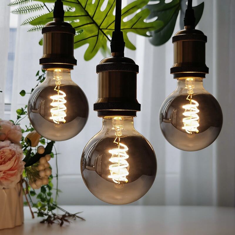 G80/G95/G125 Smoky Grey Soft Filament LED Bulb for Indoor Outdoor Decor Lighting