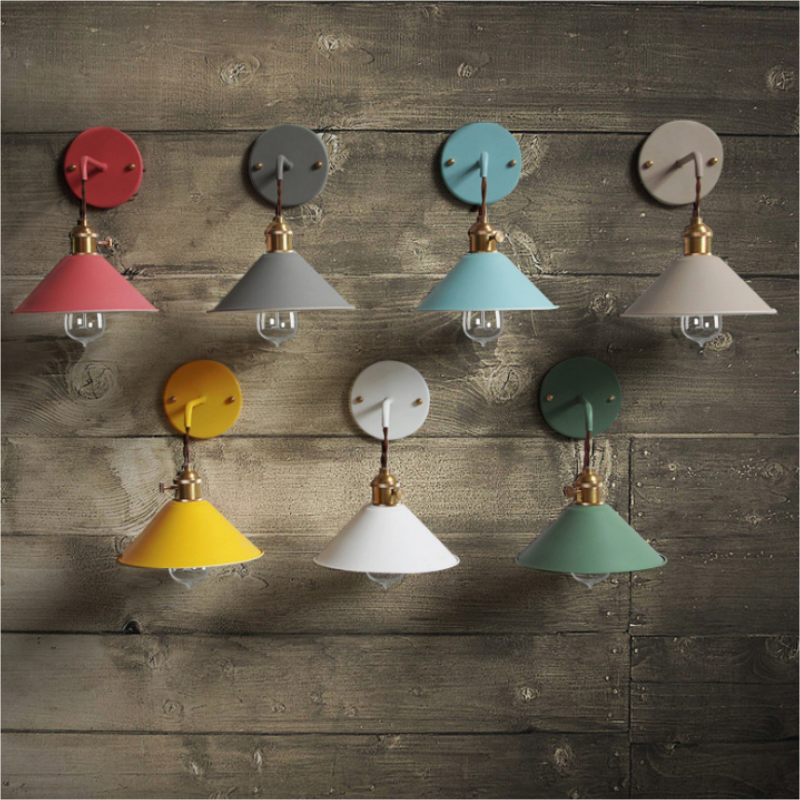 Nordic Pastel-Colored Minimalist Wall Lamp for Hotel Shop Library Home Decor