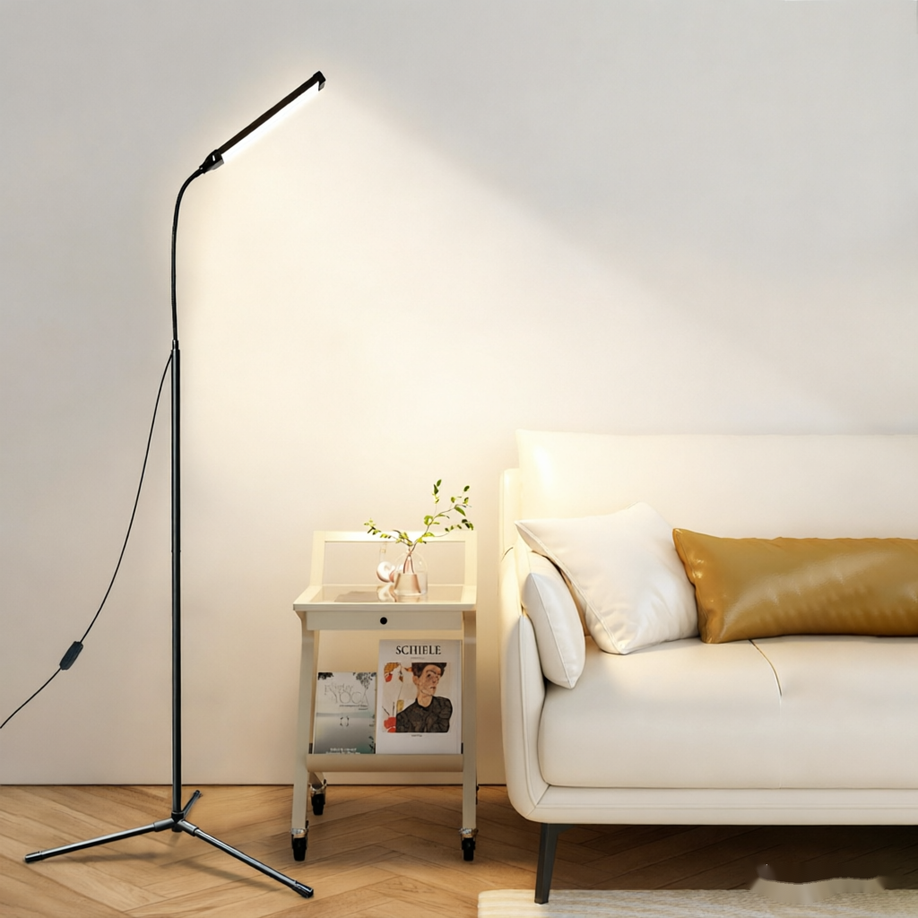 Lampă LED de podea reglabilă, flexibilă și cu intensitate reglabilă pentru sufragerie, birou acasă și citit