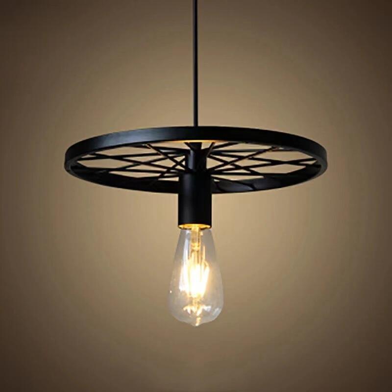 American retro industrial style creative multi headed wheel chandelier for restaurant bar