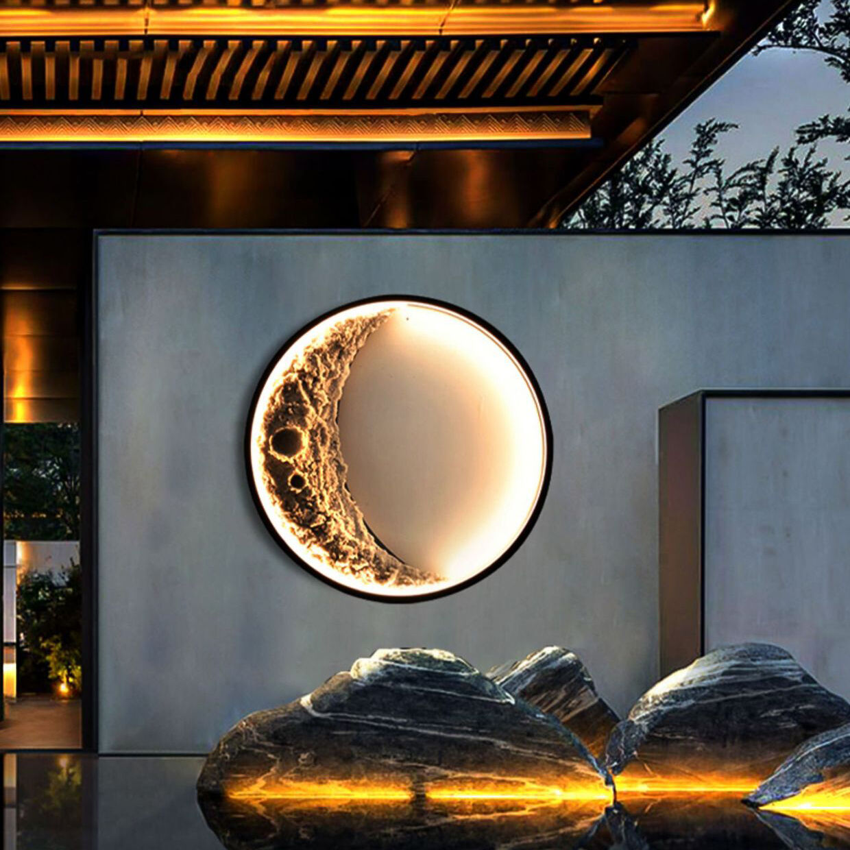 Модерна једноставна луна водила зидни светлост за фојај дневни соба Дом Месесец зидни лампа