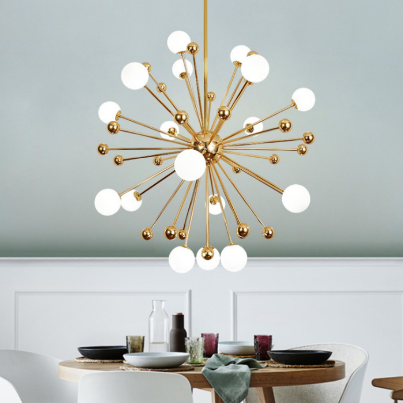 Modern Spherical Dandelion Chandelier for Living Room Dining Room