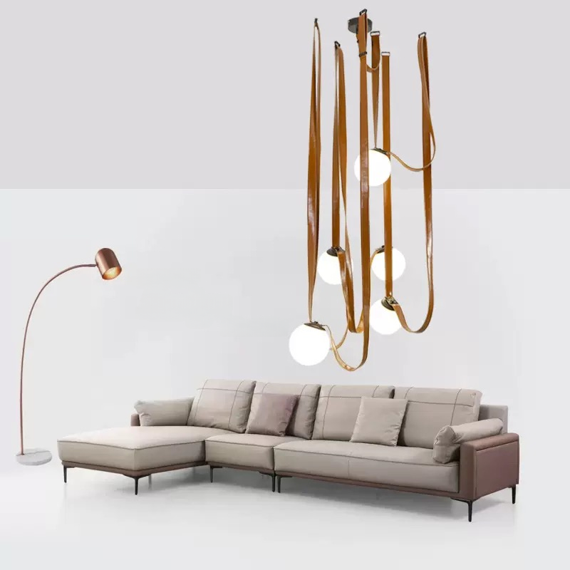 Nordic Minimalist Villa Staircase Pendant Lamp Iron Rotating Design for Loft Living Room chandelier high ceiling Pendant Light