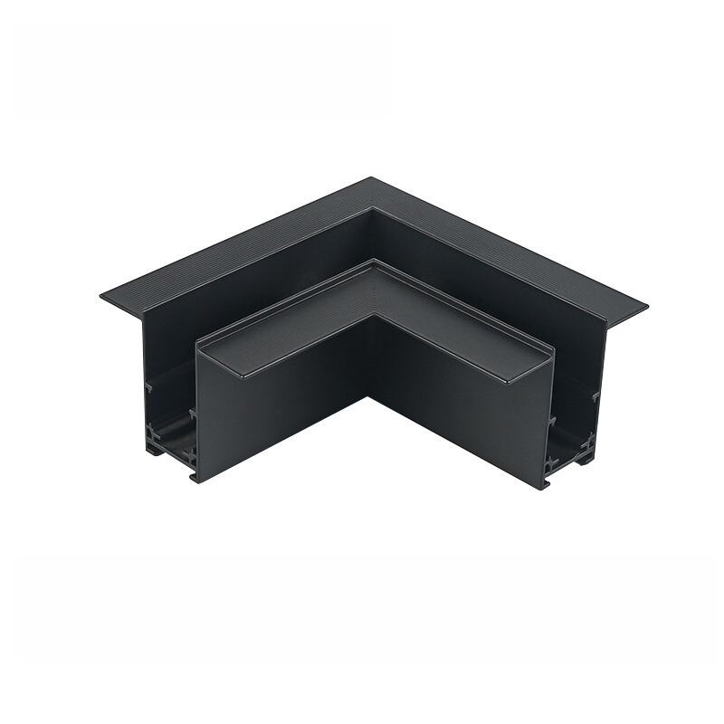 80*80*47mm Sandblack Horizontal Corner for Plaster-in Magnetic Track System