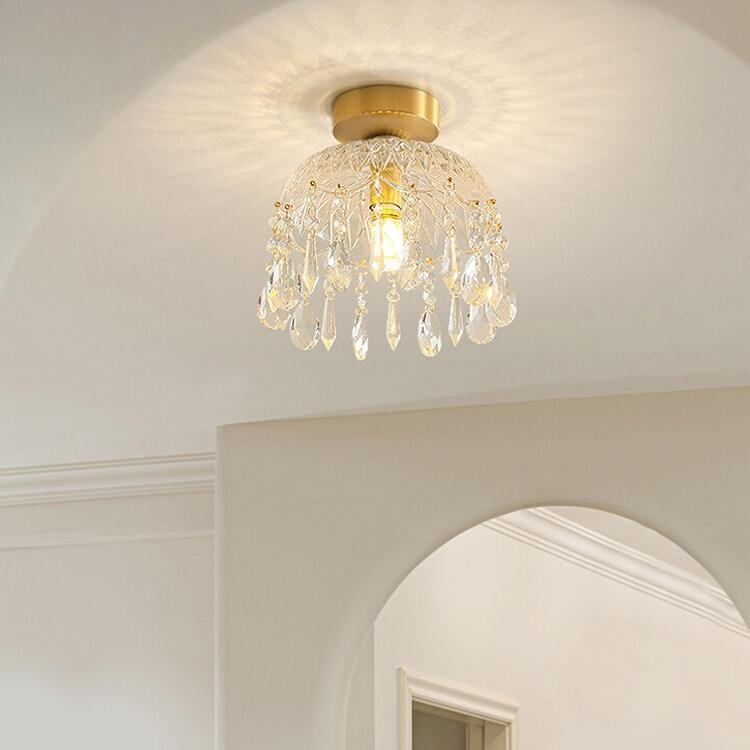 French-Style Crystal Glass Ceiling Light Dining Room Corridor Hallway Entryway Lighting