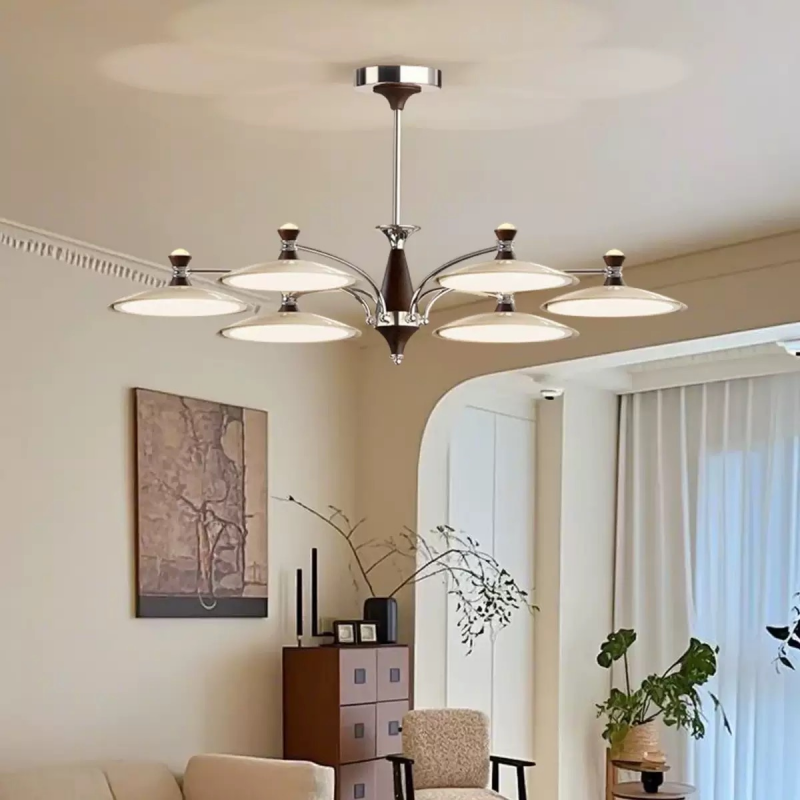 New Vintage French Cream Chandelier Plate Shape for Restaurant Home Decor