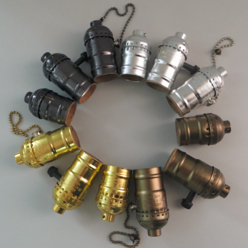 Vintage na Industrial na Aluminum na Lamp Holder na May Maraming Kulay para sa DIY na Pagkakalight