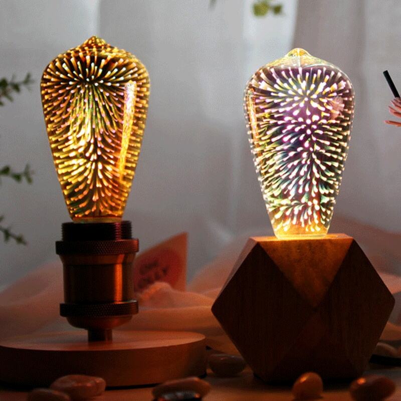 ST64 3D Firework LED Bulb Creative Design for Indoor Decor