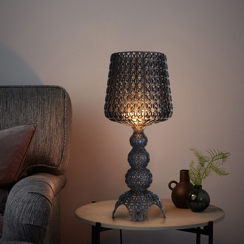 Italian Bedroom Restaurant Lace Hollow Glass High Footed Cup Creative Desk Lamp