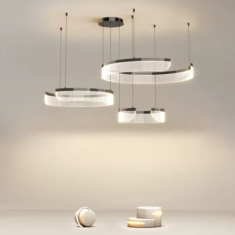 Italian Minimalist Circle Ring Chandelier for Hotel Restaurant Home Decor