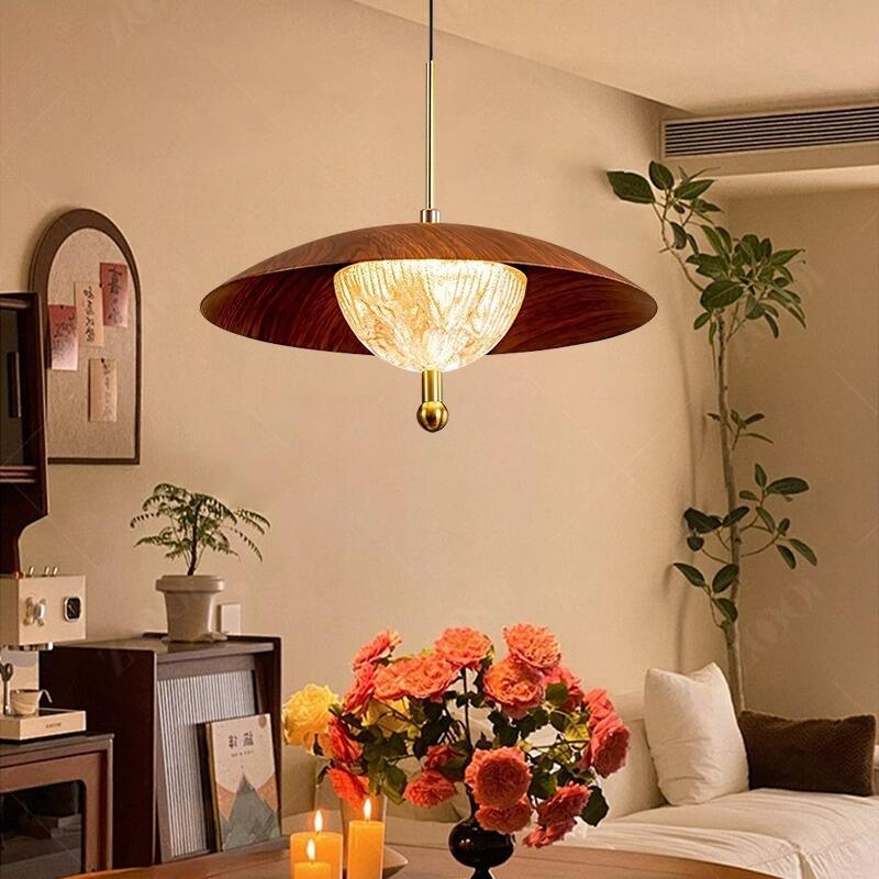 French medieval style walnut wood grain galaxy glass chandelier dining room headboard