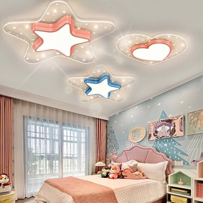 Nordic Creative Heart-Shaped Ceiling Light Modern Minimalist Children's Room Bedroom Star Light