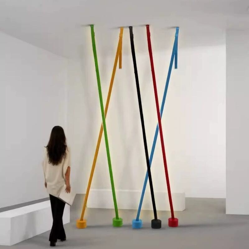 Modern Minimalist Colorful Floor Lamp Special Belt Buckle Design for Gallery Decoration