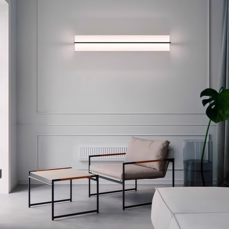 Skandynawski żyrandol do restauracji w stylu dachówkowym, lampka projektancka, minimalistyczna płaska lampa do biura, długa ściana oświetleniowa